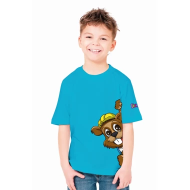 Koszulka dziecięca t-shirt DEDRA BH5TKT-4, rozm.4/110cm, turkusowa, 100% bawełna