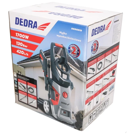 Myjka wysokociśnieniowa - Garden DEDRA DED8819, 90/130 bar, 1700W