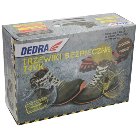 Trzewiki bezpieczne, buty BHP DEDRA BH9T4VK-43 crazy horse, rozm: 43,kat.S3 SRC, kompozytowy podnosek i polimerowa wkładka