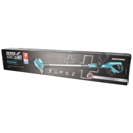 Podkaszarka akumulatorowa 18V, DEDRA SAS+ALL DED7090 żyłka 1,6mm, szerokość koszenia 300mm, 30cm