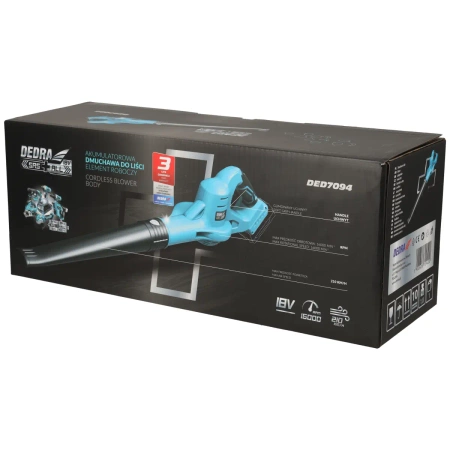 Dmuchawa do liści akumulatorowa 18V, DEDRA SAS+ALL DED7094 długość całkowita 88cm