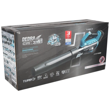 Dmuchawa do liści akumulatorowa 18V, DEDRA SAS+ALL DED7093 przepływ 570m³