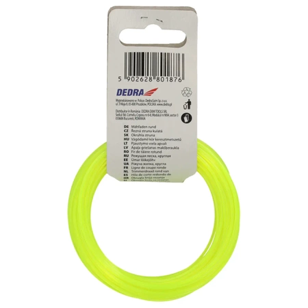 Żyłka nylonowa do podkaszarki i kosy GARDEN DEDRA 80Z16151, okrągła 1,6mm, długość 15m