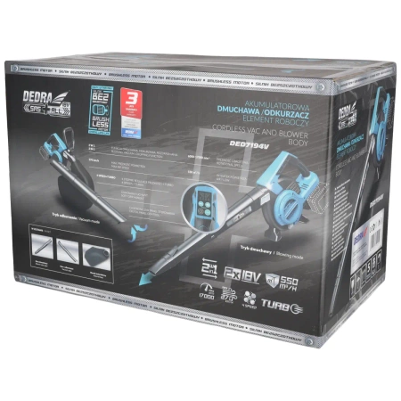 Odkurzacz/dmuchawa akumulatorowa 2x18V DEDRA SAS+ALL DED7194V bezszczotkowy silnik